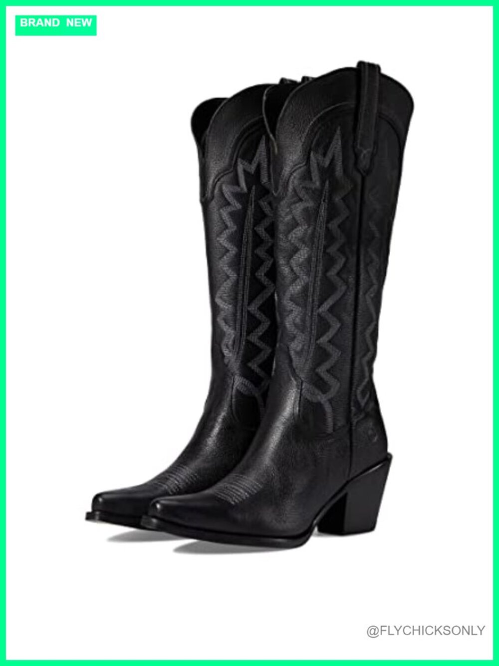 Dingo High Cotton Snip Toe Knee High Leather Cowboy Boots Block Heel